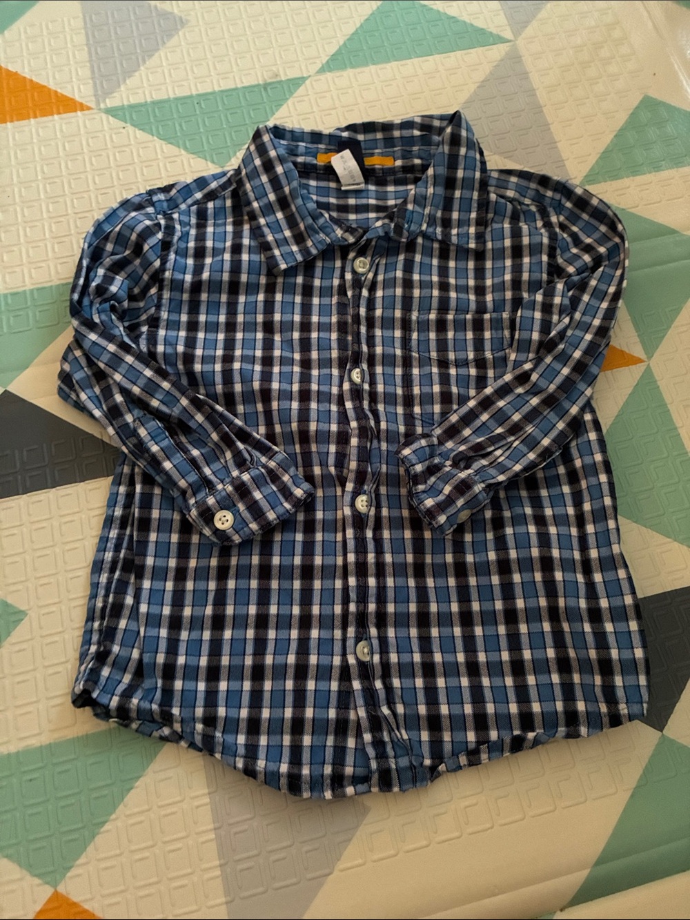 20/25$ 🧸 Kids Blue Plaid Button-Up Shirt